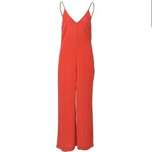 Ba&Sh Wide Leg Jumpsuit In Viscose Red